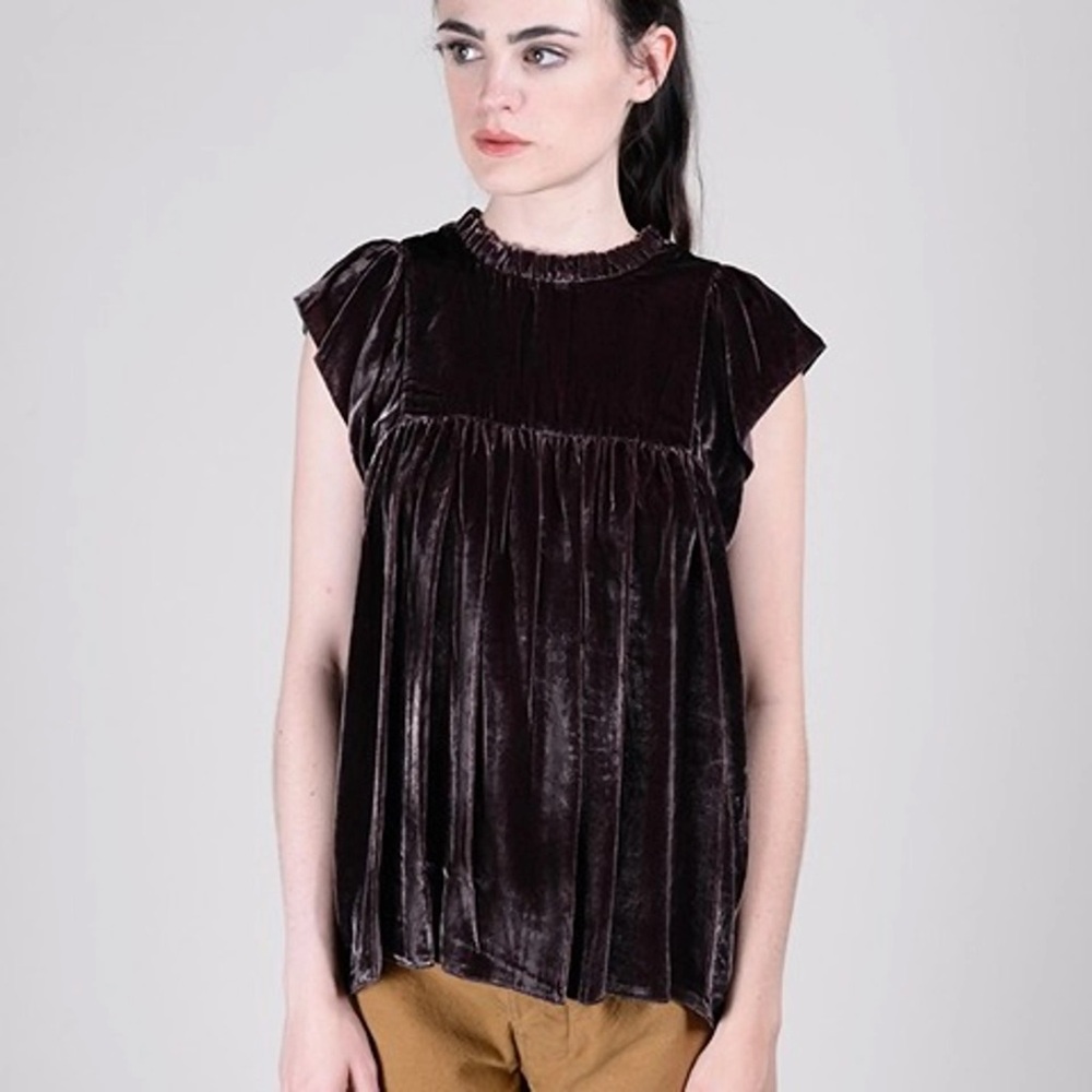 NWOT Ulla Johnson Velvet Joni Top - Mulberry - Size 2